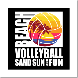 Beach Volleyball - Sand Sun and Fun Dark Posters and Art